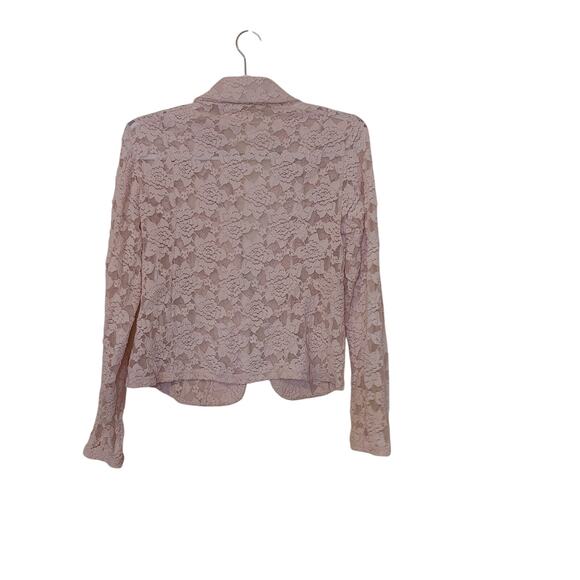 International Concepts INC Size Medium Cotton Nylon Lace Deep V Cut Pink Sheer - Picture 2 of 9